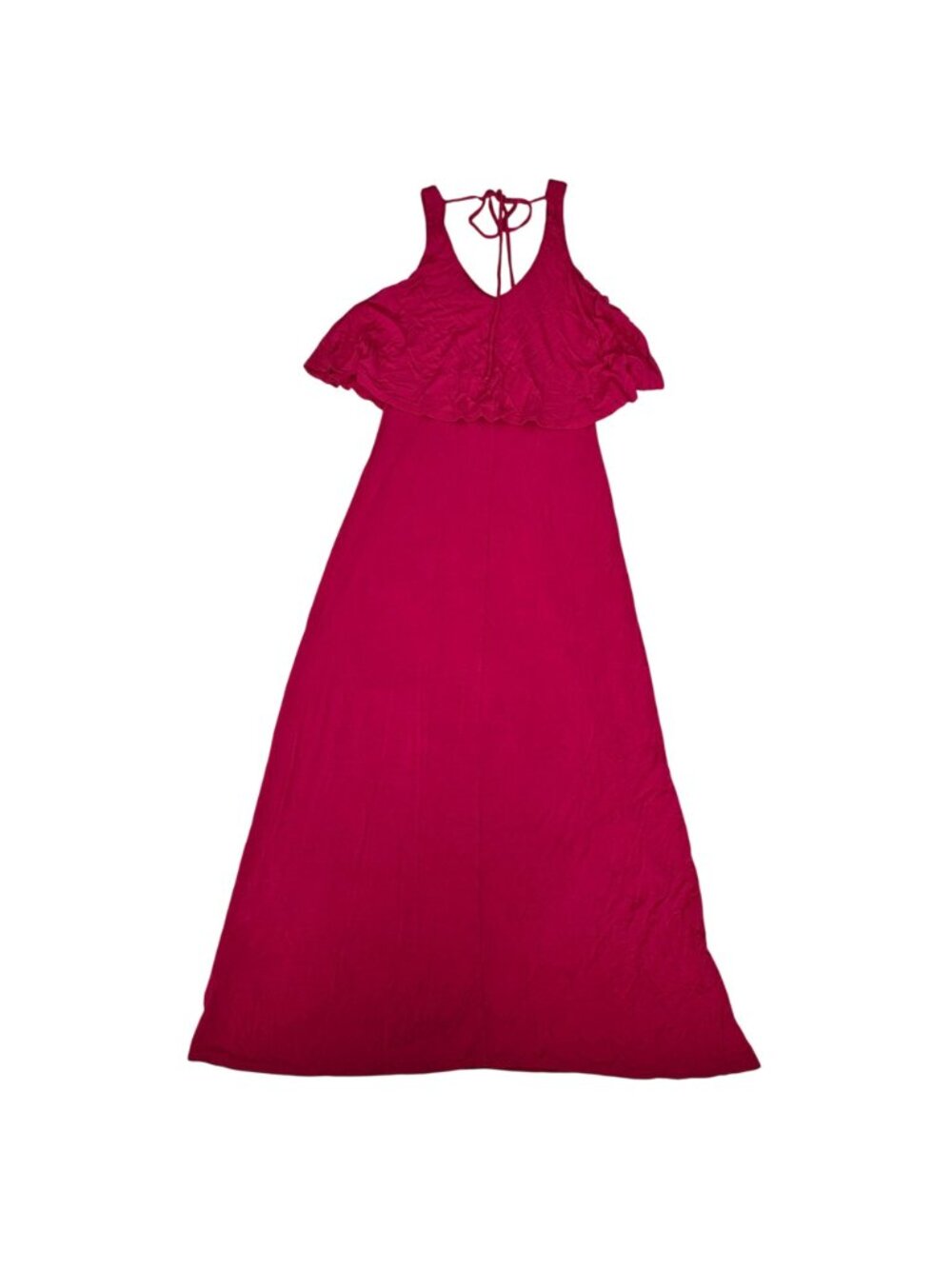 Rolla Coster Pink Sleeveless Flowy Ruffle Overlay Bodice Maxi Dress Womens Small - Picture 3 of 8